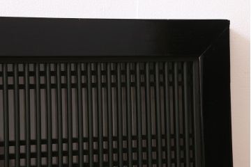 アンティーク建具　昭和初期　繊細に並んだ細い桟が目を引く筬欄間(オサランマ、明り取り、建具)(R-042019)