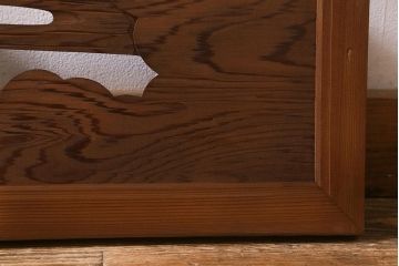 ビンテージ建具　昭和中期　山水図　帆掛け船　風情のある和空間を演出する彫刻欄間(明かり取り、明り取り)(R-042021)