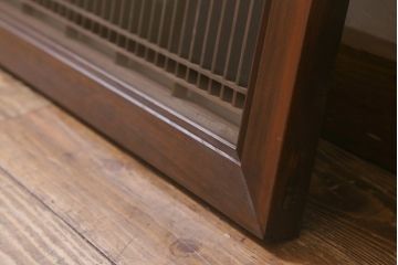 ビンテージ建具　両面ガラス　すりガラス入り　細い桟が上品な雰囲気の筬欄間(オサランマ、明かり取り、明り取り)(R-042022)