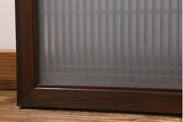 ビンテージ建具　両面ガラス　すりガラス入り　細い桟が上品な雰囲気の筬欄間(オサランマ、明かり取り、明り取り)(R-042022)