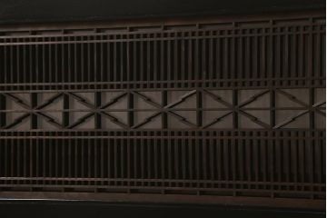 アンティーク建具　片面ガラス　繊細な組子と太い框が和の空間を彩る欄間(明かり取り、明り取り)(R-042023)