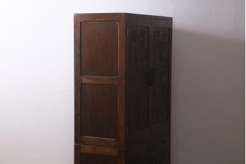 ヴィンテージ家具　伝統工芸　軽井沢彫り　竹の彫りが見事なチェスト(和タンス、洋服タンス、ビンテージ)(R-042026)