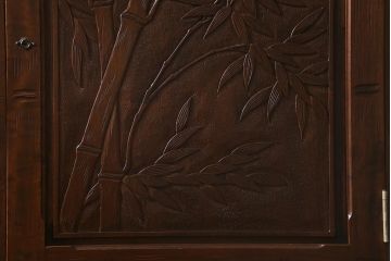 ヴィンテージ家具　伝統工芸　軽井沢彫り　竹の彫りが見事なチェスト(和タンス、洋服タンス、ビンテージ)(R-042026)