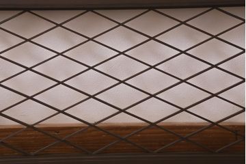 アンティーク建具　昭和中期　シンプルな組子のデザインが魅力の欄間(明かり取り、明り取り)(R-042027)