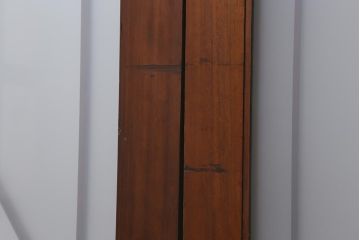 アンティーク建具　和製アンティーク　ヒノキ材　腰板ケヤキ材　上手物!　珍しいデザインが目を引くガラス戸4枚セット(引き戸、建具)(R-042036)