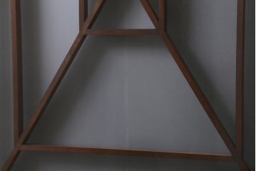 アンティーク建具　和製アンティーク　ヒノキ材　腰板ケヤキ材　上手物!　珍しいデザインが目を引くガラス戸4枚セット(引き戸、建具)(R-042036)