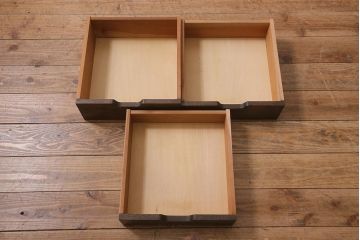 和製ヴィンテージ　シンプル　シックで合わせやすい小引き出し(卓上収納、小物収納、ビンテージ)(R-042037)
