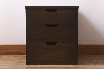 和製ヴィンテージ　シンプル　シックで合わせやすい小引き出し(卓上収納、小物収納、ビンテージ)(R-042037)