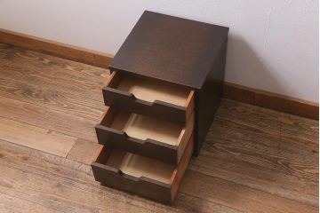 和製ヴィンテージ　シンプル　シックで合わせやすい小引き出し(卓上収納、小物収納、ビンテージ)(R-042037)