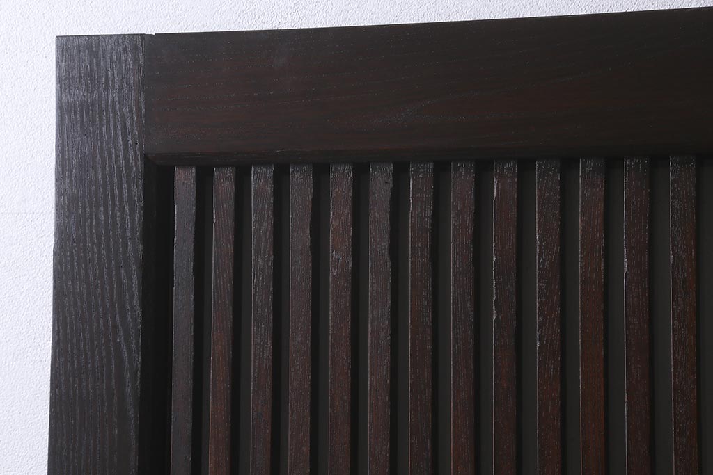 アンティーク建具　和製アンティーク　明治期　蔵戸リメイク　総ケヤキ材　クリアガラス入り　和の趣あふれる蔵戸2枚セット(引き戸、玄関戸)(R-042038)