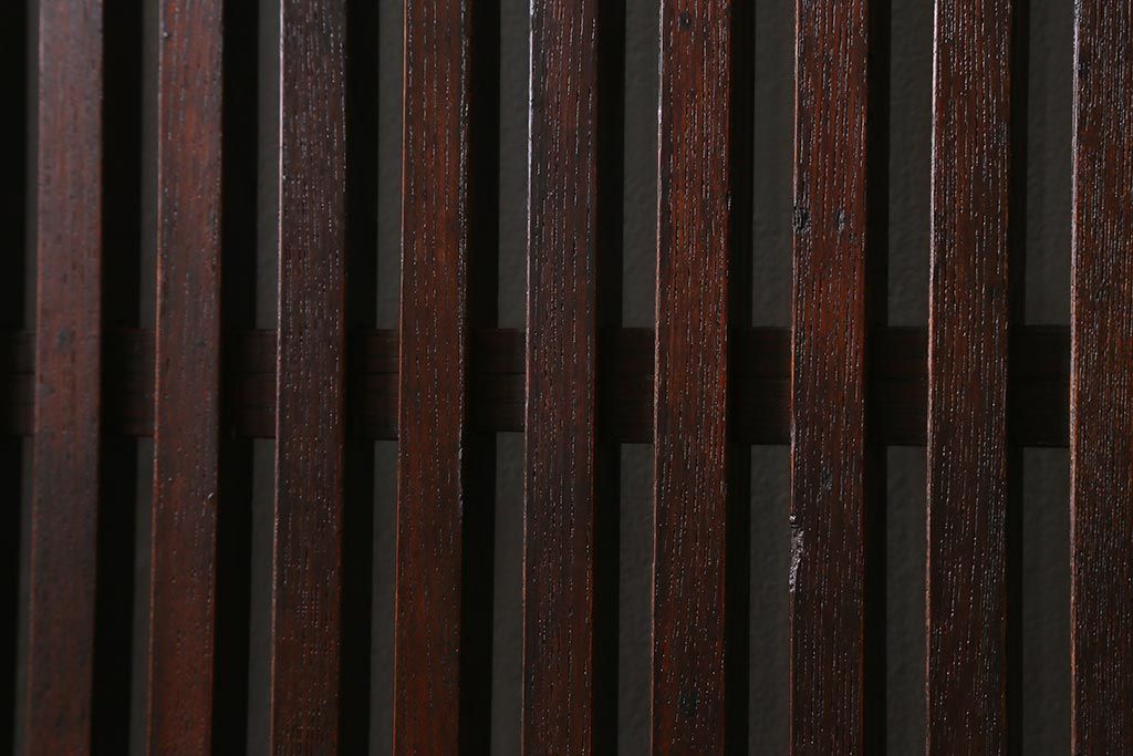 アンティーク建具　和製アンティーク　明治期　蔵戸リメイク　総ケヤキ材　クリアガラス入り　和の趣あふれる蔵戸2枚セット(引き戸、玄関戸)(R-042038)