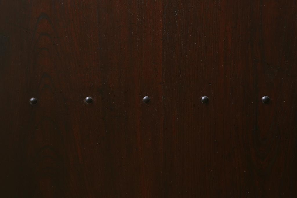 アンティーク建具　和製アンティーク　明治期　蔵戸リメイク　総ケヤキ材　クリアガラス入り　和の趣あふれる蔵戸2枚セット(引き戸、玄関戸)(R-042038)