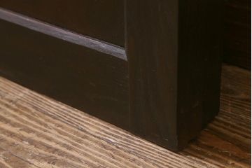 アンティーク建具　和製アンティーク　明治期　蔵戸リメイク　総ケヤキ材　クリアガラス入り　和の趣あふれる蔵戸2枚セット(引き戸、玄関戸)(R-042038)