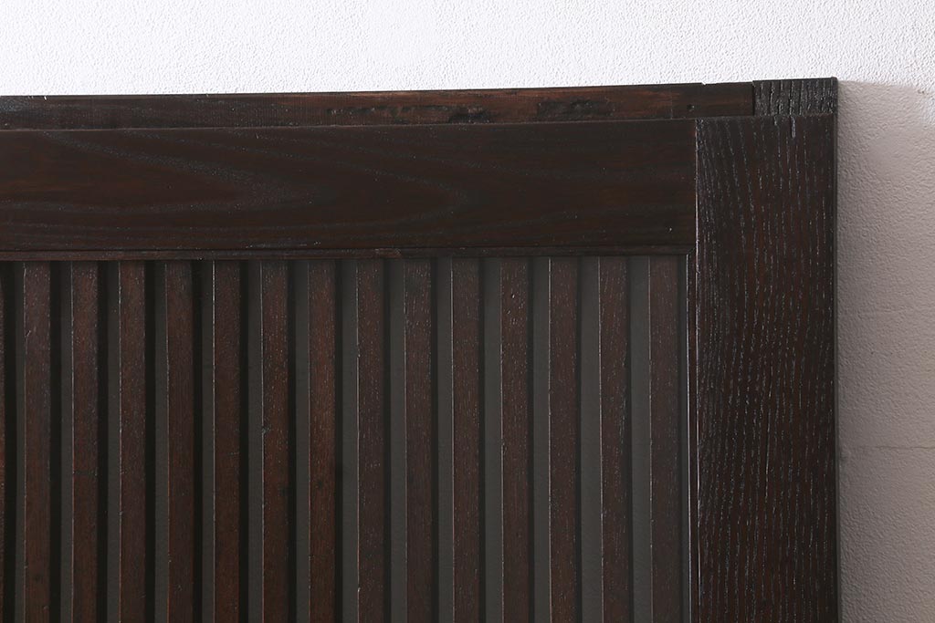 アンティーク建具　和製アンティーク　明治期　蔵戸リメイク　総ケヤキ材　クリアガラス入り　和の趣あふれる蔵戸2枚セット(引き戸、玄関戸)(R-042038)