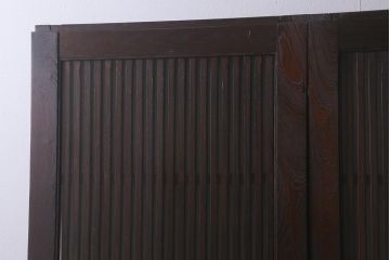 アンティーク建具　和製アンティーク　明治期　蔵戸リメイク　総ケヤキ材　クリアガラス入り　和の趣あふれる蔵戸2枚セット(引き戸、玄関戸)(R-042038)