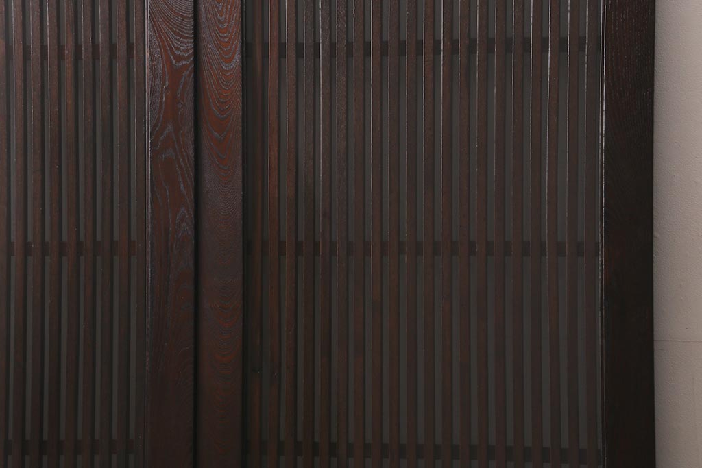 アンティーク建具　和製アンティーク　明治期　蔵戸リメイク　総ケヤキ材　クリアガラス入り　和の趣あふれる蔵戸2枚セット(引き戸、玄関戸)(R-042038)