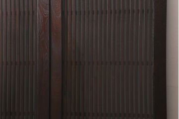 アンティーク建具　和製アンティーク　明治期　蔵戸リメイク　総ケヤキ材　クリアガラス入り　和の趣あふれる蔵戸2枚セット(引き戸、玄関戸)(R-042038)