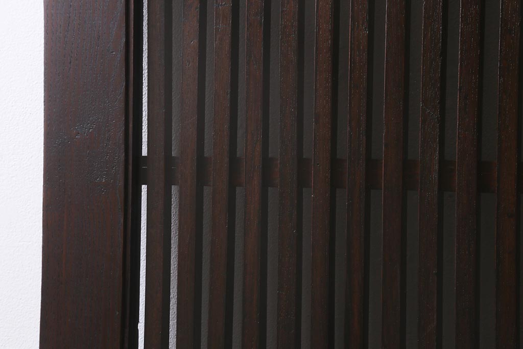 アンティーク建具　和製アンティーク　明治期　蔵戸リメイク　総ケヤキ材　クリアガラス入り　和の趣あふれる蔵戸2枚セット(引き戸、玄関戸)(R-042038)