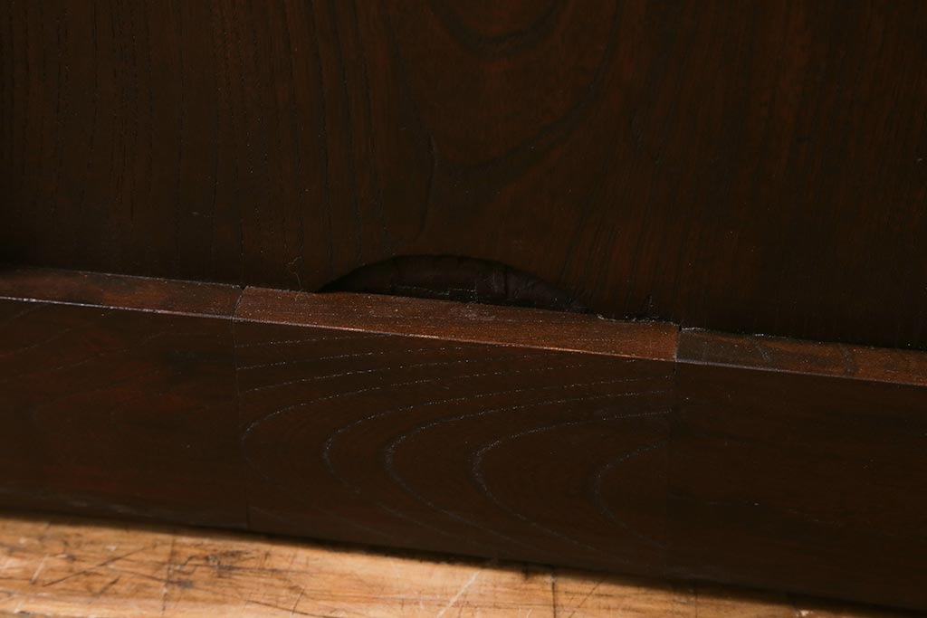 アンティーク建具　和製アンティーク　明治期　蔵戸リメイク　総ケヤキ材　クリアガラス入り　和の趣あふれる蔵戸2枚セット(引き戸、玄関戸)(R-042038)