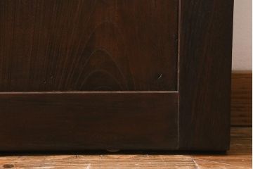 アンティーク建具　和製アンティーク　明治期　蔵戸リメイク　総ケヤキ材　クリアガラス入り　和の趣あふれる蔵戸2枚セット(引き戸、玄関戸)(R-042038)