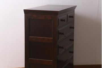 ビンテージ家具　松本民芸家具　シンプルな中に上品さがある#46型ベビータンス(チェスト、引き出し、ヴィンテージ)(定価約30万円)(R-042040)