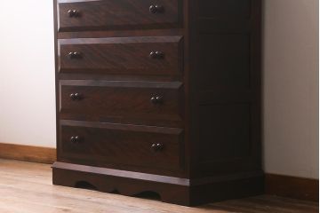 ビンテージ家具　松本民芸家具　シンプルな中に上品さがある#46型ベビータンス(チェスト、引き出し、ヴィンテージ)(定価約30万円)(R-042040)