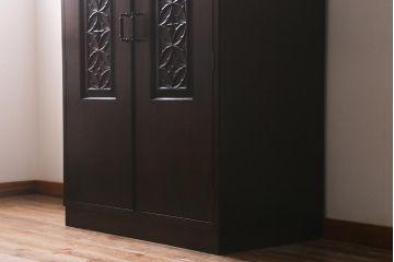 ビンテージ家具　神戸洋家具　永田良介商店　鏡付き　エレガントな佇まいが魅力のワードローブ(洋服タンス、衣装タンス、ヴィンテージ)(R-042041)
