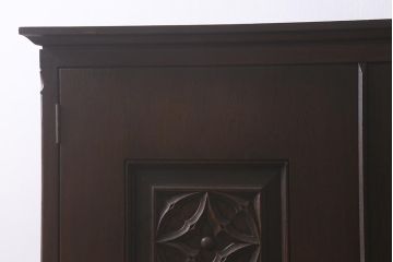 ビンテージ家具　神戸洋家具　永田良介商店　鏡付き　エレガントな佇まいが魅力のワードローブ(洋服タンス、衣装タンス、ヴィンテージ)(R-042041)