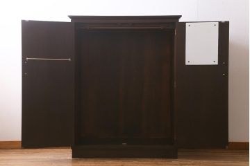 ビンテージ家具　神戸洋家具　永田良介商店　鏡付き　エレガントな佇まいが魅力のワードローブ(洋服タンス、衣装タンス、ヴィンテージ)(R-042041)
