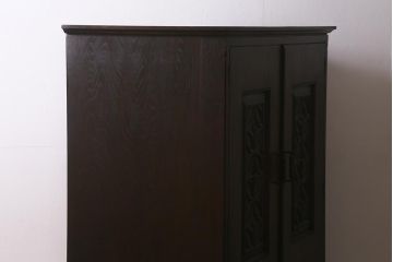 ビンテージ家具　神戸洋家具　永田良介商店　鏡付き　エレガントな佇まいが魅力のワードローブ(洋服タンス、衣装タンス、ヴィンテージ)(R-042041)