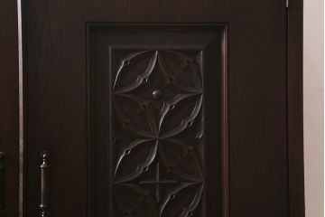 ビンテージ家具　神戸洋家具　永田良介商店　鏡付き　エレガントな佇まいが魅力のワードローブ(洋服タンス、衣装タンス、ヴィンテージ)(R-042041)