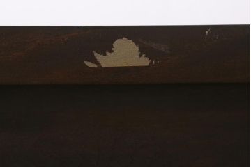 リメイク家具　松本民芸家具　気泡ガラス入り　落ち着きのあるシックな佇まいが魅力の脚付きリビングボード(テレビ台、ローボード)(R-042042)