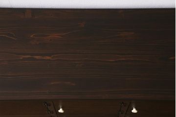 ラフジュ工房オリジナル　古材リメイク　レトロな雰囲気が魅力的な扉付きマス目棚・右開き(収納棚、ロッカー、下駄箱)(R-042044)
