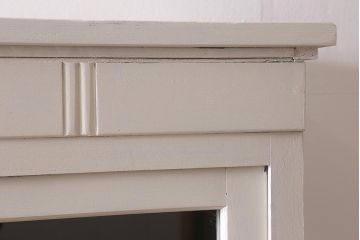 アンティーク家具　昭和中期　ペイント　ナチュラルな雰囲気が魅力の重ね戸棚(食器棚、収納棚、キャビネット)(R-042051)