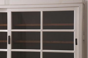 アンティーク家具　昭和中期　ペイント　ナチュラルな雰囲気が魅力の重ね戸棚(食器棚、収納棚、キャビネット)(R-042051)