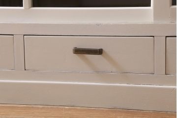 アンティーク家具　昭和中期　ペイント　ナチュラルな雰囲気が魅力の重ね戸棚(食器棚、収納棚、キャビネット)(R-042051)