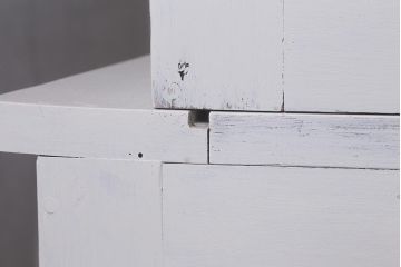 アンティーク家具　昭和中期　ペイント　ナチュラルな雰囲気が魅力の重ね戸棚(食器棚、収納棚、キャビネット)(R-042051)