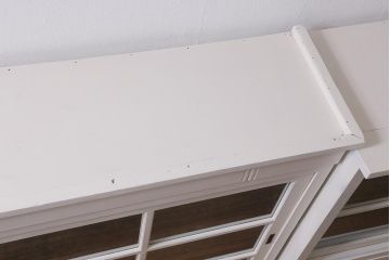 アンティーク家具　昭和中期　ペイント　ナチュラルな雰囲気が魅力の重ね戸棚(食器棚、収納棚、キャビネット)(R-042051)