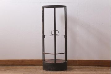 和製アンティーク　古民具　江戸期　経年の風合いが趣のある遠州行灯(丸行灯、行燈、照明、スタンド)(R-042054)