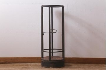 和製アンティーク　古民具　江戸期　経年の風合いが趣のある遠州行灯(丸行灯、行燈、照明、スタンド)(R-042055)