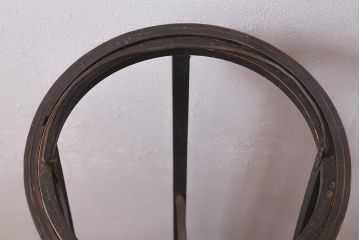 和製アンティーク　古民具　江戸期　経年の風合いが趣のある遠州行灯(丸行灯、行燈、照明、スタンド)(R-042055)