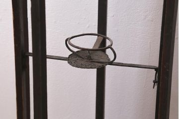 和製アンティーク　古民具　江戸期　経年の風合いが趣のある遠州行灯(丸行灯、行燈、照明、スタンド)(R-042055)