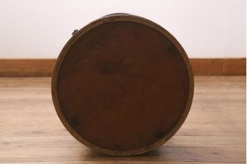 和製アンティーク　古民具　江戸期　経年の風合いが趣のある遠州行灯(丸行灯、行燈、照明、スタンド)(R-042055)
