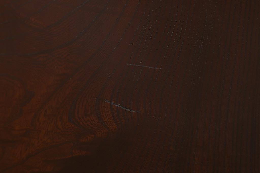 アンティーク家具　最上手物!　前面欅玉杢　黒柿材　希少　重厚な佇まいが魅力的な関東重ね水屋箪笥(収納棚、戸棚)(R-042057)