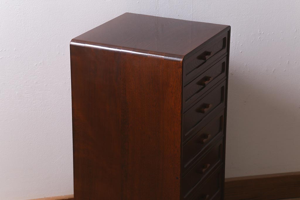 中古　国産　桐材　指物家具　漆塗り　仕掛け付きの小タンス(引き出し、サイドチェスト)(定価約14万8千円)(R-042060)