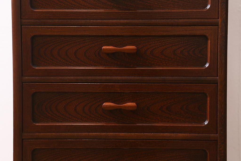 中古　国産　桐材　指物家具　漆塗り　仕掛け付きの小タンス(引き出し、サイドチェスト)(定価約14万8千円)(R-042060)