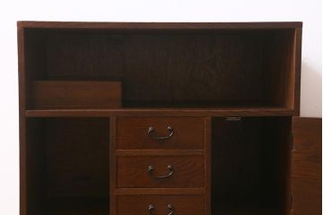 中古　指物家具　からくり付き!凝ったつくりが魅力の小物収納(定価14万円)(小箪笥)(R-042064)