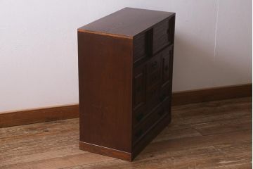 中古　指物家具　からくり付き!凝ったつくりが魅力の小物収納(定価14万円)(小箪笥)(R-042064)