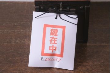 アンティーク雑貨　古民具・骨董　明治大正期　総欅材　風情ある古い木の質感が魅力の銭箱(銭函)(R-042067)