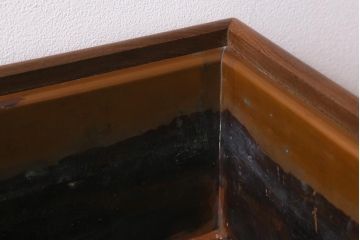 アンティーク雑貨　昭和初期　高級品!　桑材　共箱付き　美しい杢目の角火鉢一対(箱火鉢、手あぶり)(R-042074)